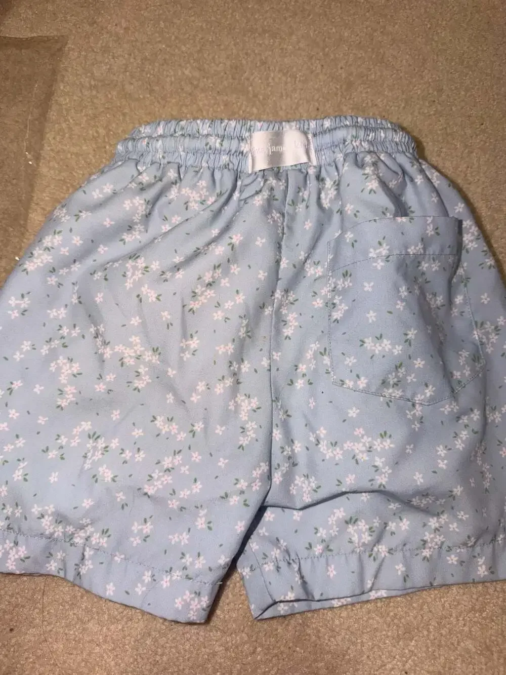Eliza James Kids Light Blue Ditsy Floral Print Drawstring swimsuit Shorts